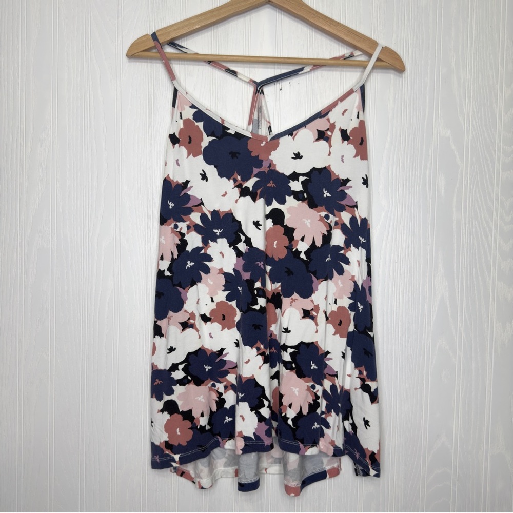 Market & Spruce Karlie floral racer back tank top size 1X - Picture 2 of 8